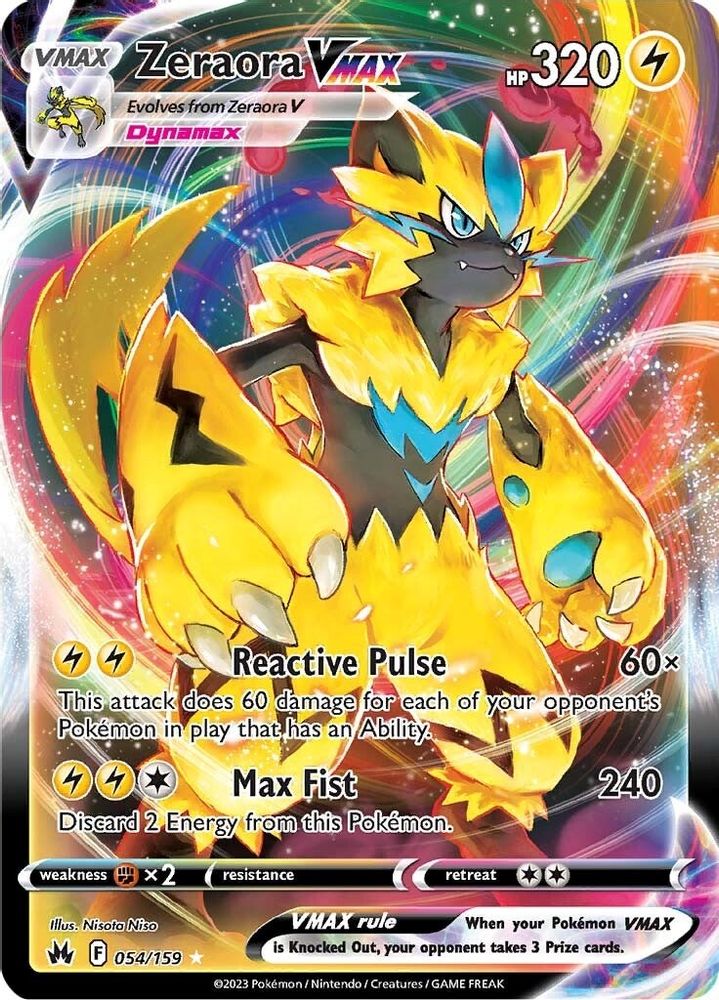 Zeraora VMAX - [  054 ] - Ultra Rare - Pokemon Crown Zenith