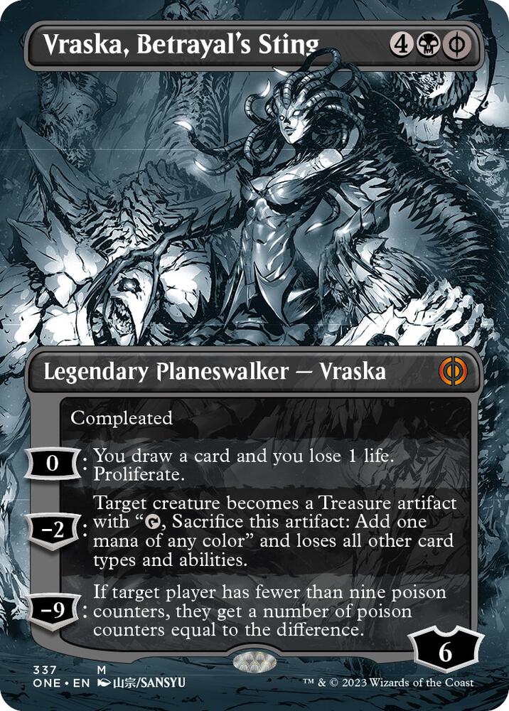 FOIL BORDERLESS Vraska, Betrayal's Sting #337 - Phyrexia All Will Be One