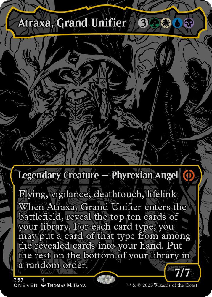 OIL SICK RAISED FOIL Atraxa, Grand Unifier - #357 - Mythic Phyrexia: All Will Be One