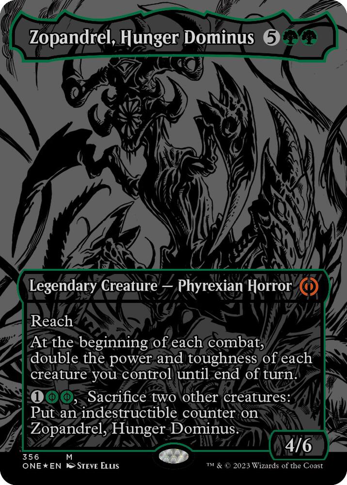 OIL SLICK RAISEDFOIL Zopandrel, Hunger Dominus - #356 - Mythic Phyrexia: All Will Be One