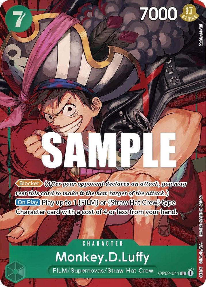 [ALTERNATE ART] Monkey.D.Luffy (041) (Alternate Art)  (OP02-041) R★ - One Piece Paramount War
