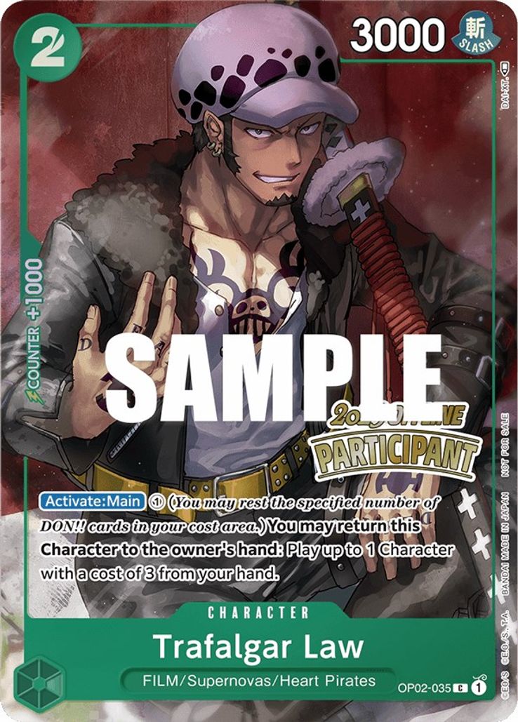 Trafalgar Law - OP02-035 - 2023 Offline Participant Promo
