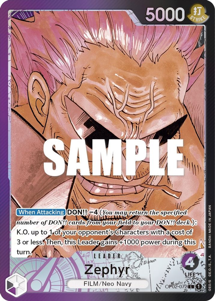 [ALTERNATE ART] Zephyr (Alternate Art)  (OP02-072) L★ - One Piece Paramount War
