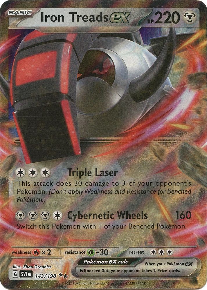 Iron Treads ex - [  143/198 ] - Double Rare - Pokemon SV01 Scarlet & Violet Base Set