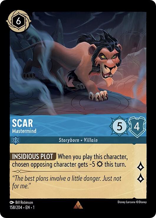 COLD FOIL Scar - Mastermind - 158/204 - Rare - Lorcana The First Chapter