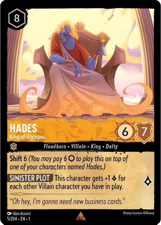 Hades - King of Olympus - 5/204 - Rare - Lorcana The First Chapter