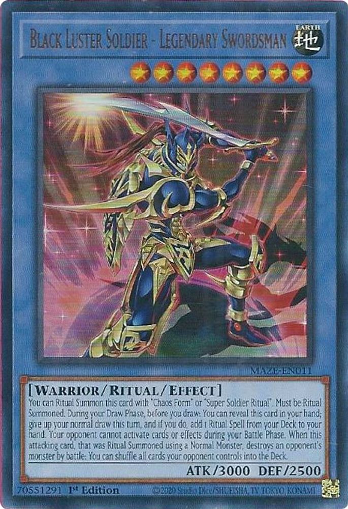 Black Luster Soldier - Legendary Swordsman - (MAZE-EN011) - Ultra Rare 1st Edition
