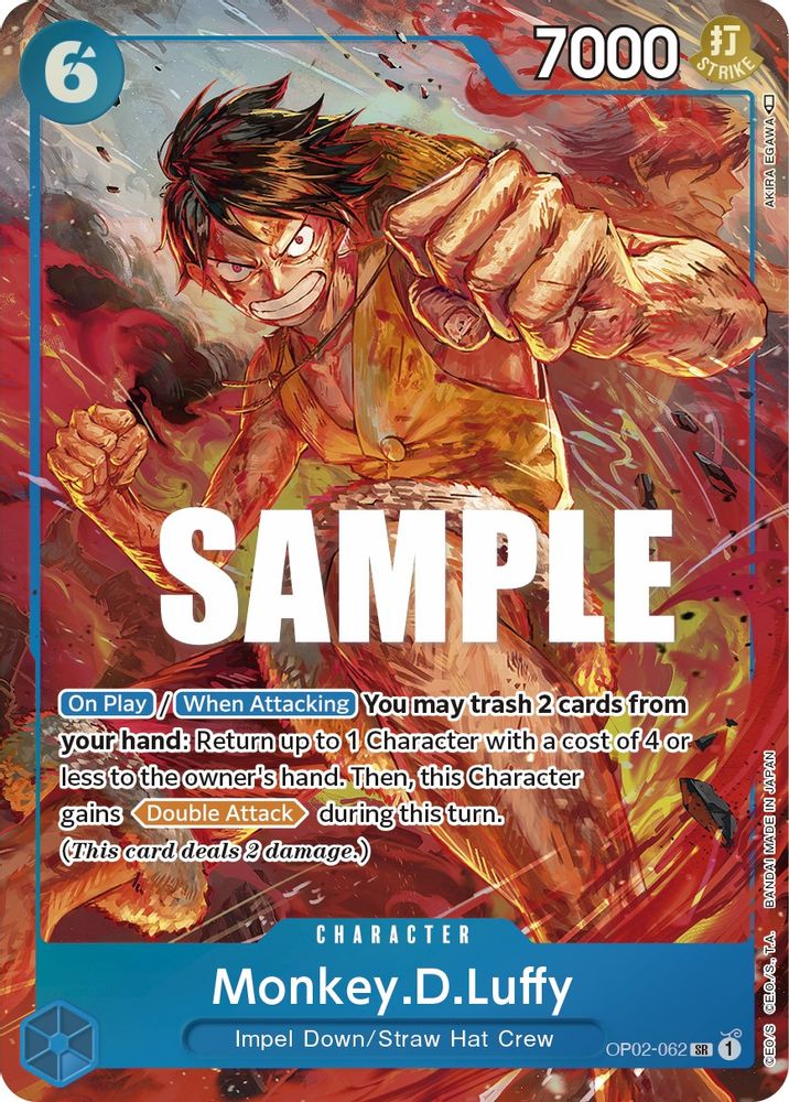 [ALTERNATE ART] Monkey.D.Luffy (062) (Alternate Art)  (OP02-062) SR★ - One Piece Paramount War