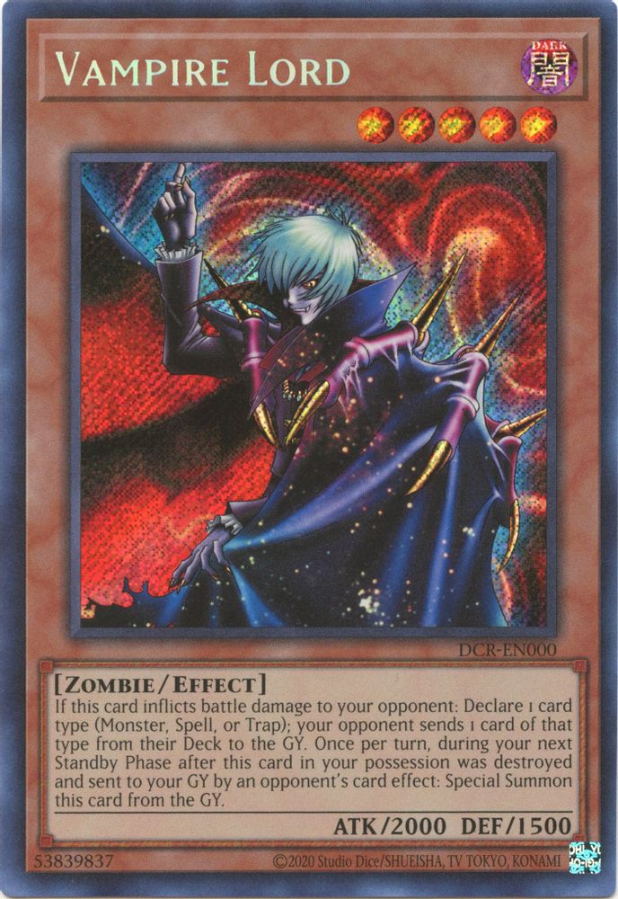 Vampire Lord - (DCR-EN000) - Secret Rare  Unlimited