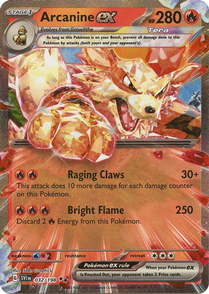 Arcanine ex - [  032/198 ] - Double Rare - Pokemon SV01 Scarlet & Violet Base Set