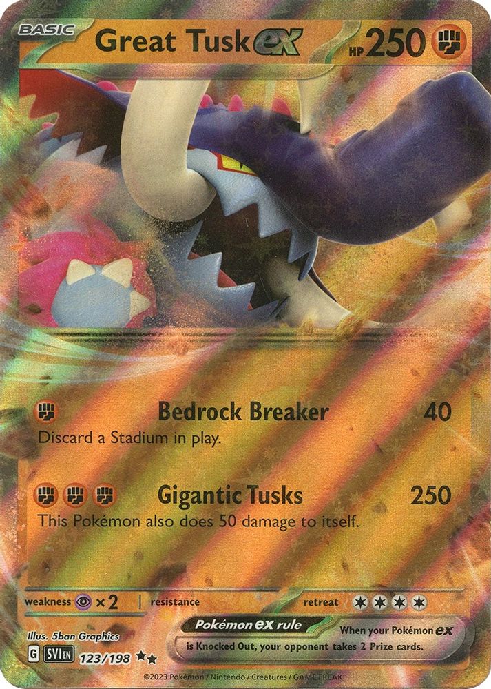 Great Tusk ex - [  123/198 ] - Double Rare - Pokemon SV01 Scarlet & Violet Base Set