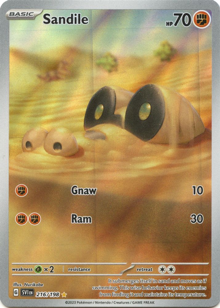 Sandile - [  216/198 ] - Illustration Rare - Pokemon SV01 Scarlet & Violet Base Set