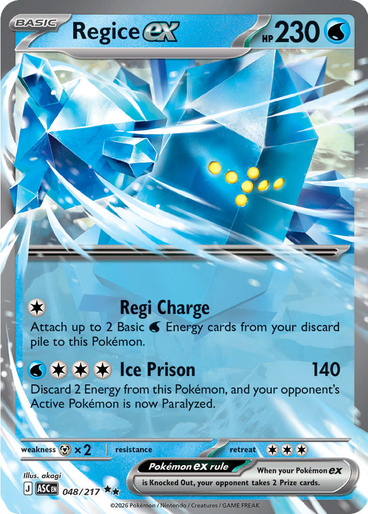 Regice ex - ( 048 ) - Double Rare - Pokemon ME Ascended Heroes
