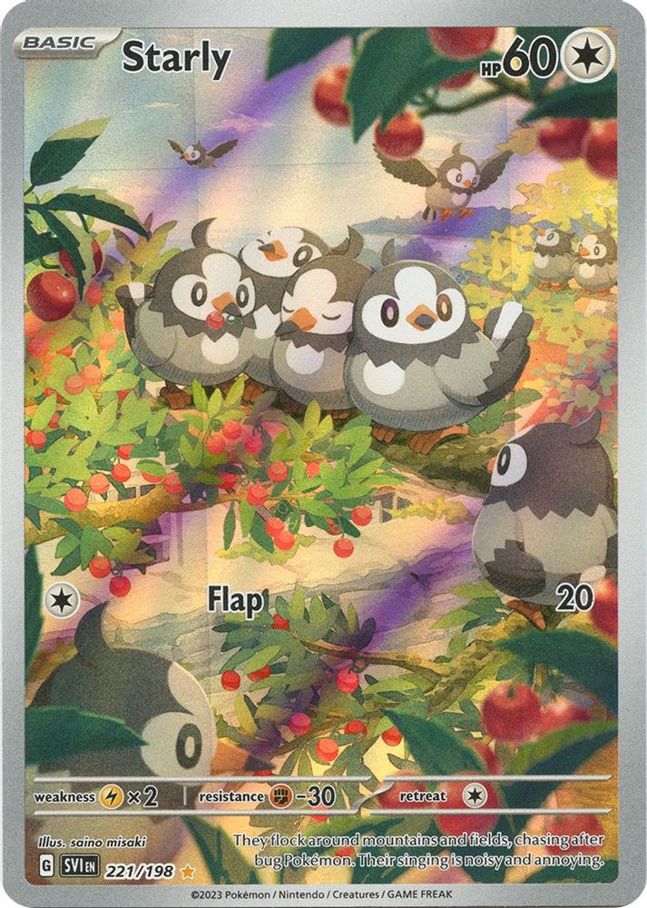 Starly - [  221/198 ] - Illustration Rare - Pokemon SV01 Scarlet & Violet Base Set
