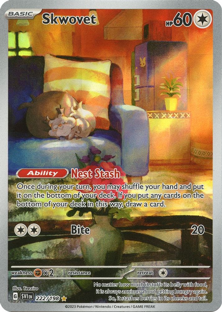 Skwovet - [  222/198 ] - Illustration Rare - Pokemon SV01 Scarlet & Violet Base Set