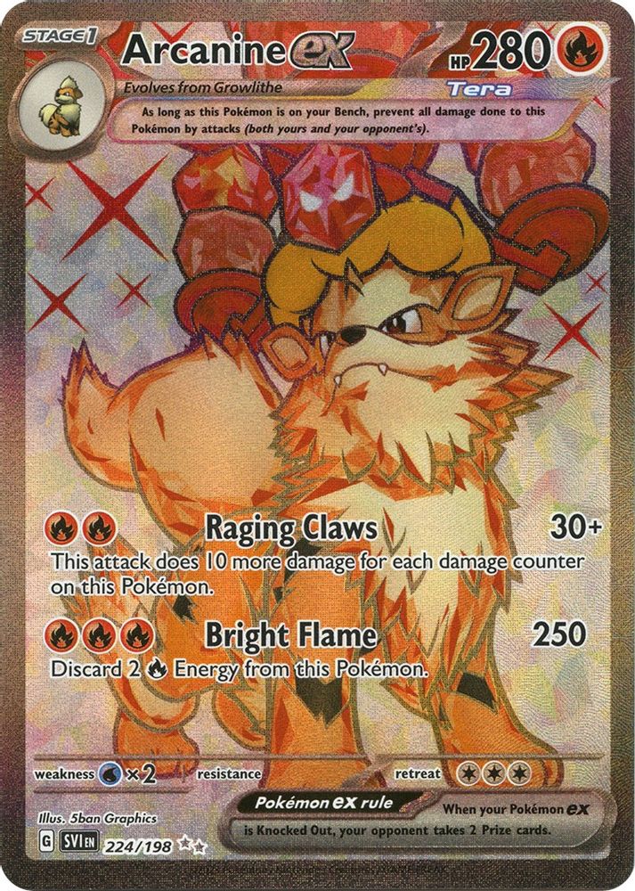 Arcanine ex - [  224/198 ] - Ultra Rare - Pokemon SV01 Scarlet & Violet Base Set