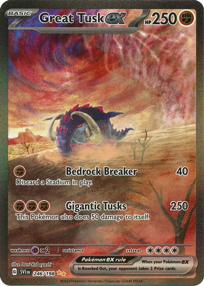 Great Tusk ex - [  246/198 ] - Special Illustration Rare - Pokemon SV01 Scarlet & Violet Base Set