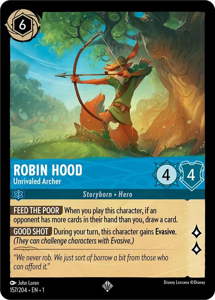 Robin Hood - Unrivaled Archer - 157/204 - Super Rare - Lorcana The First Chapter