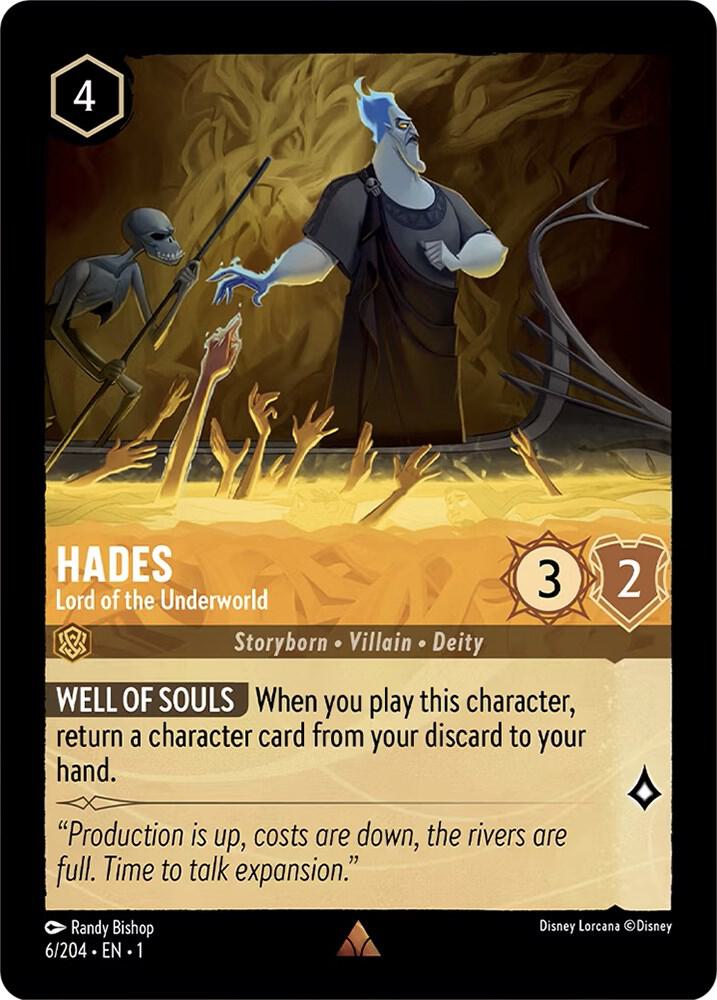 COLD FOIL Hades - Lord of the Underworld - 6/204 - Rare - Lorcana The First Chapter