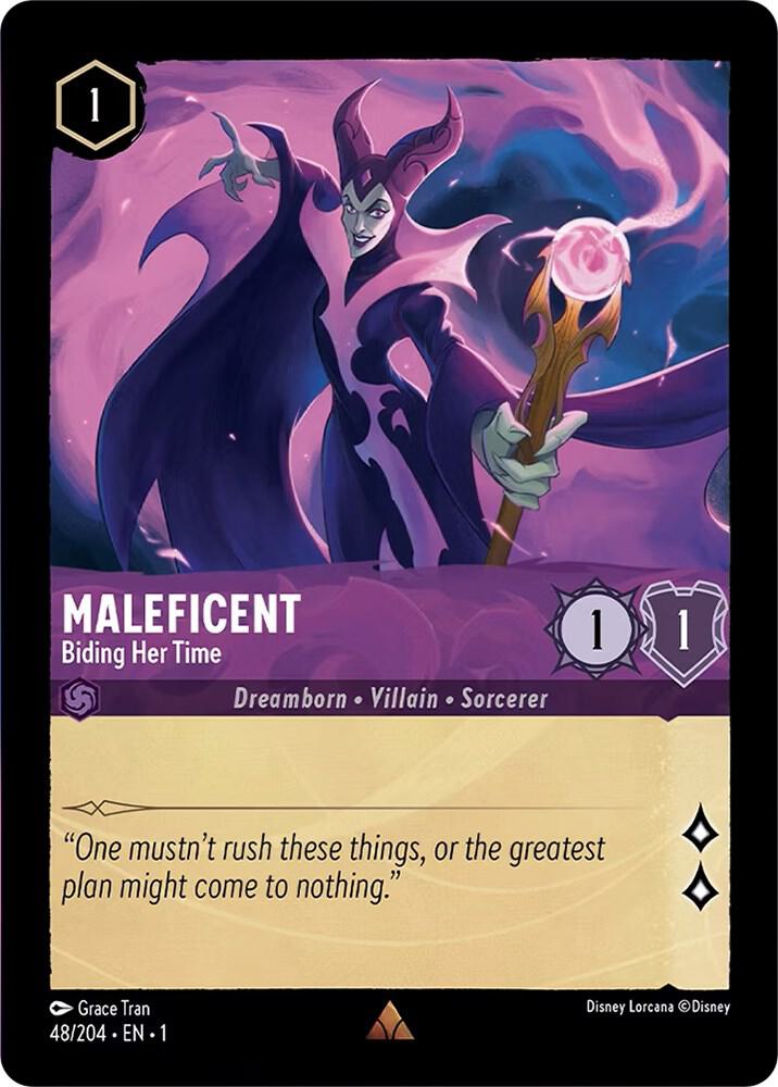 COLD FOIL Maleficent - Biding Her Time - 48/204 - Rare - Lorcana The First Chapter