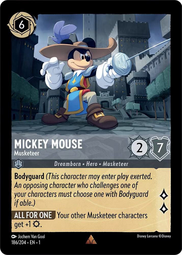 Mickey Mouse - Musketeer - 186/204 - Rare - Lorcana The First Chapter