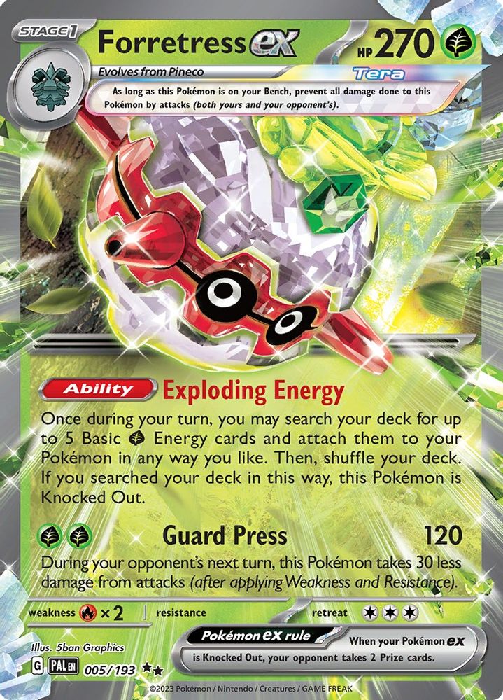 Forretress ex - [  005/193 ] - Double Rare - Pokemon SV02 Paldea Evolved
