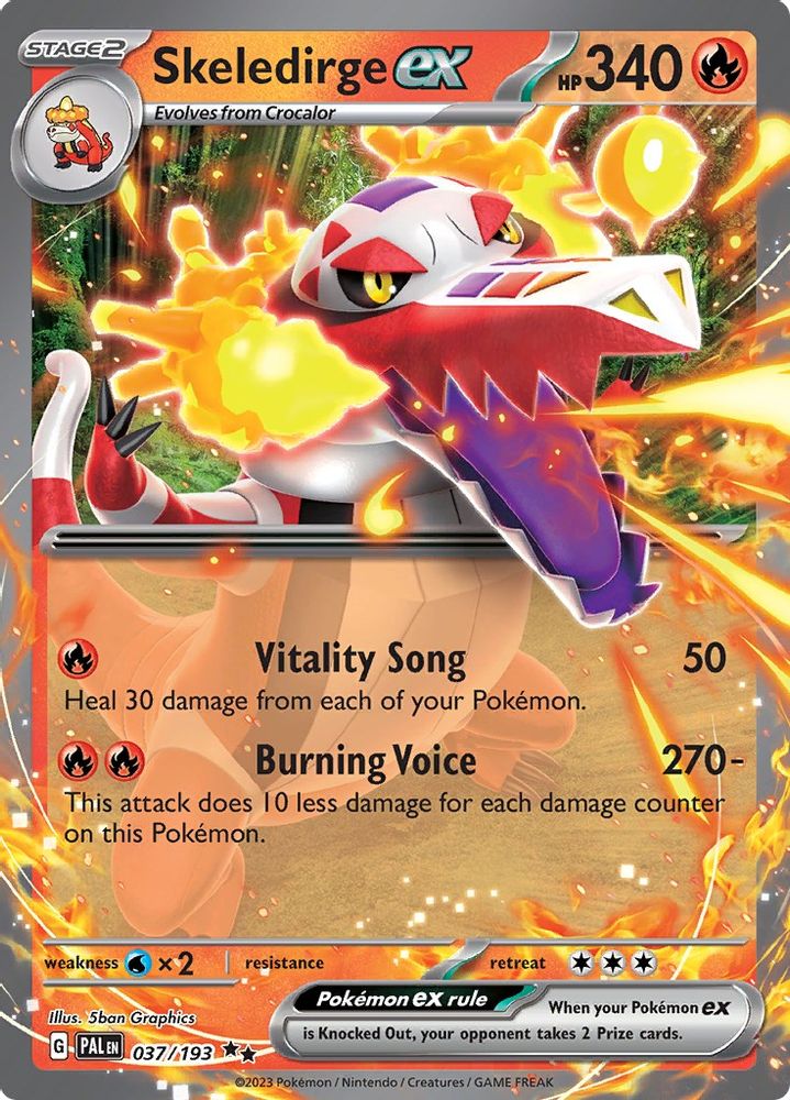 Skeledirge ex - [  037/193 ] - Double Rare - Pokemon SV02 Paldea Evolved