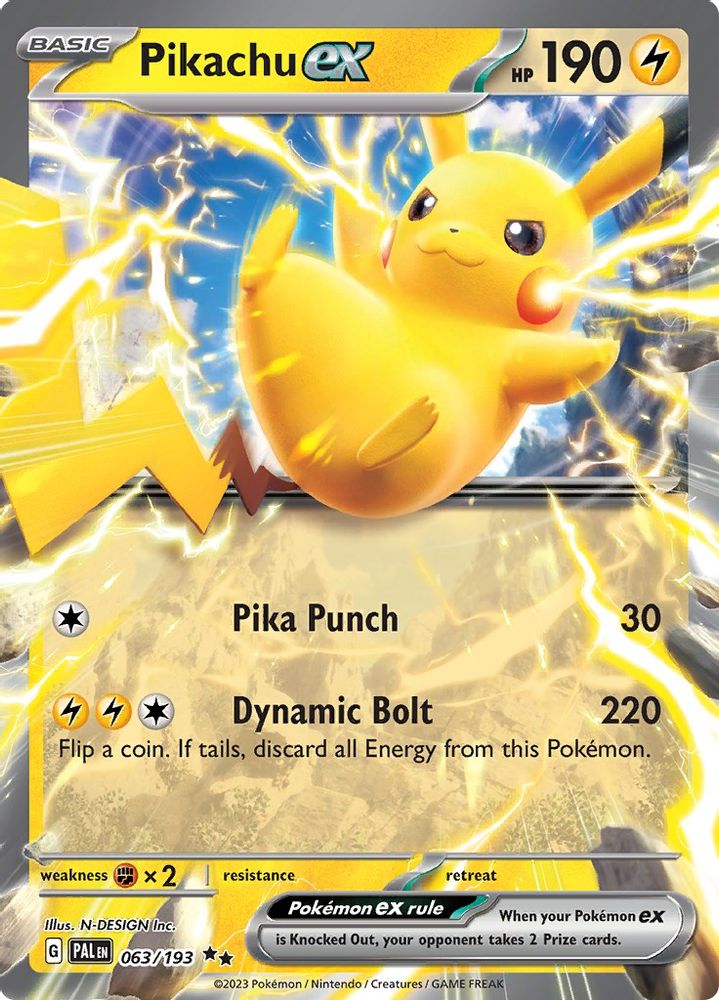 Pikachu ex - [  063/193 ] - Double Rare - Pokemon SV02 Paldea Evolved