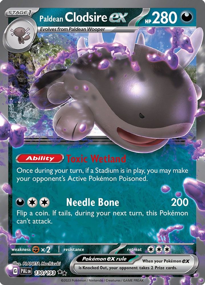 Paldean Clodsire ex - [  130/193 ] - Double Rare - Pokemon SV02 Paldea Evolved