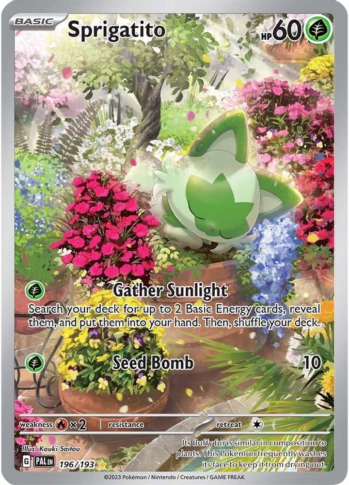 Sprigatito - [  196/193 ] - Illustration Rare - Pokemon SV02 Paldea Evolved
