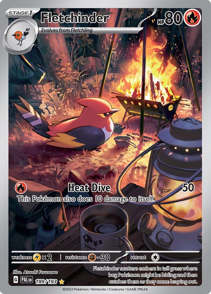 Fletchinder - [  199/193 ] - Illustration Rare - Pokemon SV02 Paldea Evolved