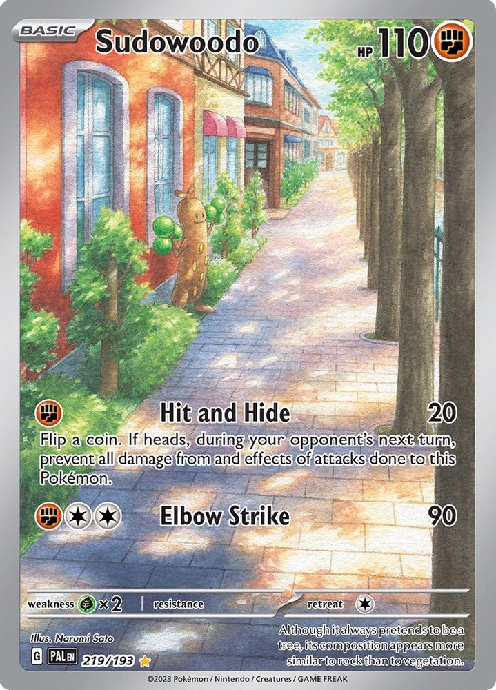 Sudowoodo - [  219/193 ] - Illustration Rare - Pokemon SV02 Paldea Evolved