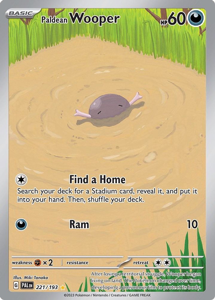 Paldean Wooper - [  221/193 ] - Illustration Rare - Pokemon SV02 Paldea Evolved