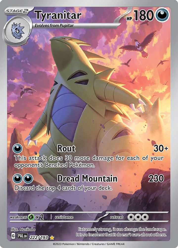 Tyranitar - [  222/193 ] - Illustration Rare - Pokemon SV02 Paldea Evolved