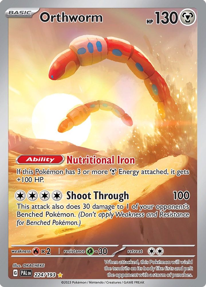 Orthworm - [  224/193 ] - Illustration Rare - Pokemon SV02 Paldea Evolved