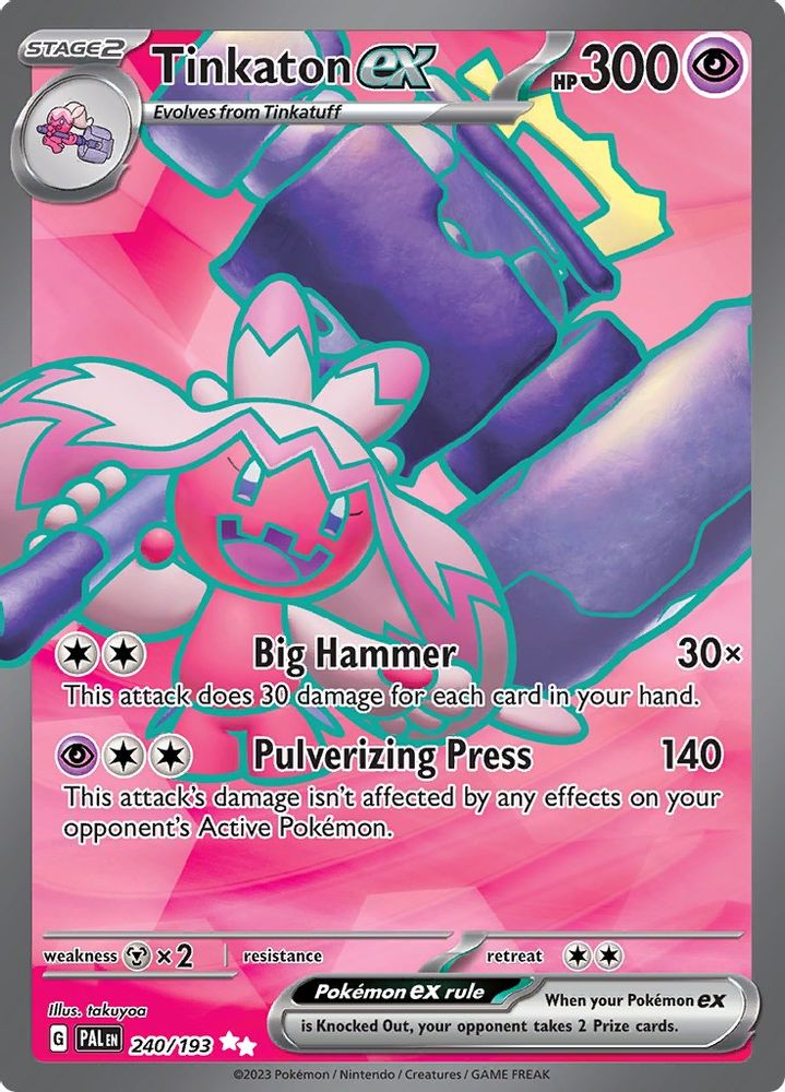 Tinkaton ex - [  240/193 ] - Ultra Rare - Pokemon SV02 Paldea Evolved