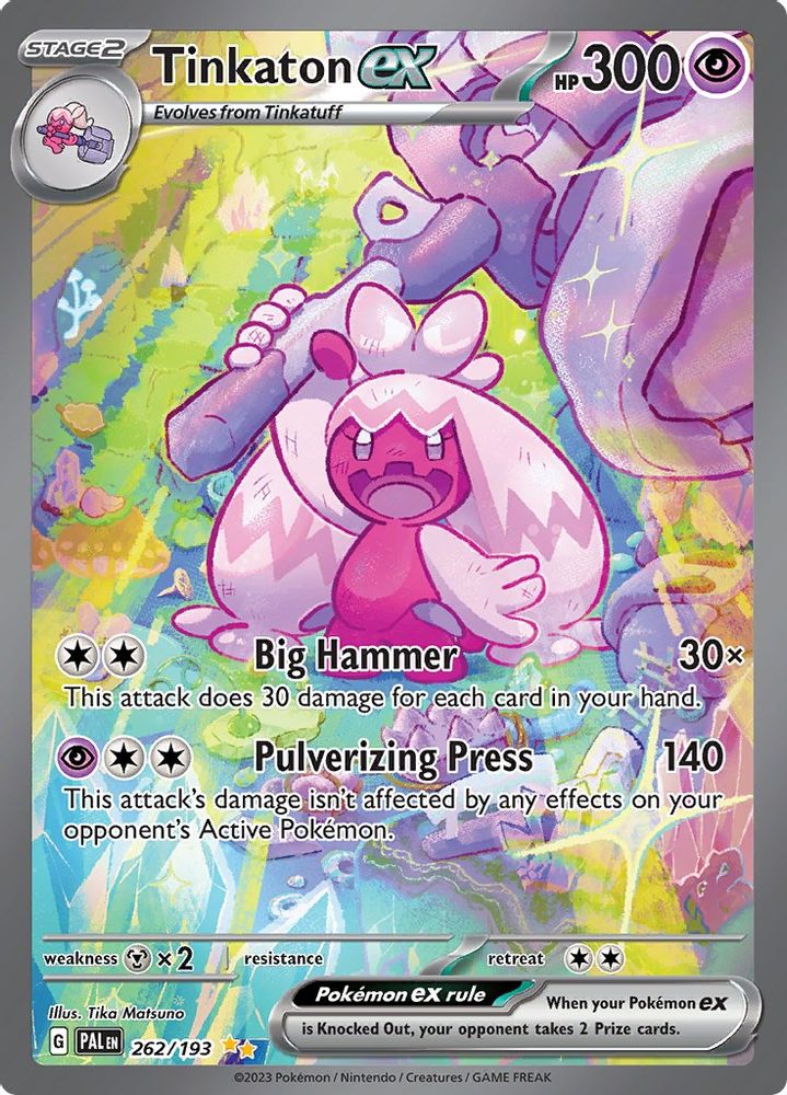 Tinkaton ex - [  262/193 ] - Special Illustration Rare - Pokemon SV02 Paldea Evolved