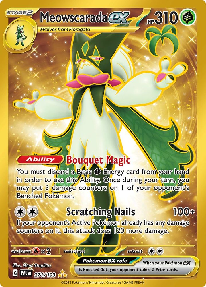 Meowscarada ex - [  271/193 ] - Hyper Rare - Pokemon SV02 Paldea Evolved