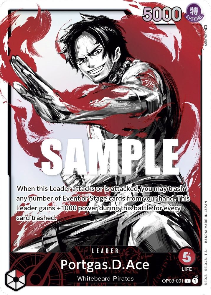 [ALTERNATE ART] Portgas.D.Ace (Alternate Art)  (OP03-001) L★ - One Piece Pillars of Strength