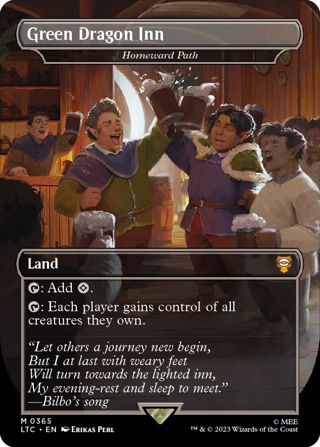 FOIL BORDERLESS Green Dragon Inn - Homeward Path - Mythic - Lord of the Rings Tales of Middle Earth Commander