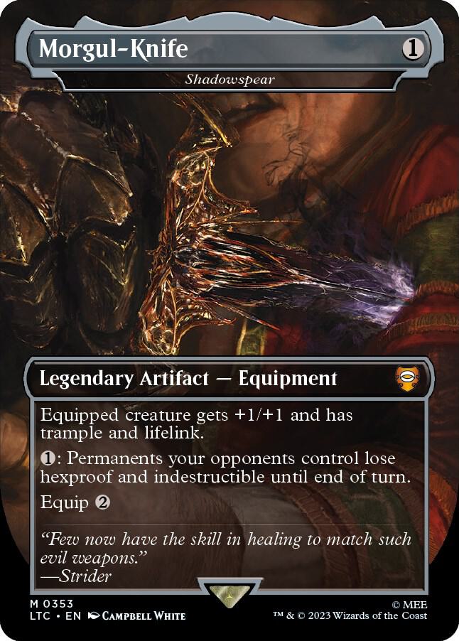 FOIL BORDERLESS Morgul-Knife - Shadowspear - #353 - Mythic Lord of the Rings: Tales of Middle Earth Commander