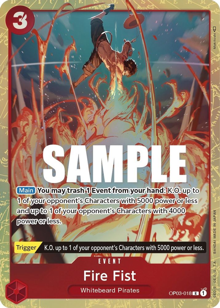 [ALTERNATE ART] Fire Fist (Alternate Art)  (OP03-018) R★ - One Piece Pillars of Strength