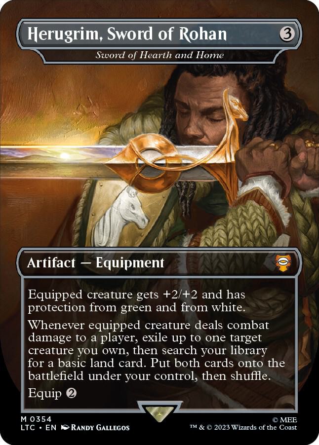 FOIL BORDERLESS Herugrim, Sword of Rohan - #354 - Mythic Lord of the Rings Tales of Middle Earth Commander