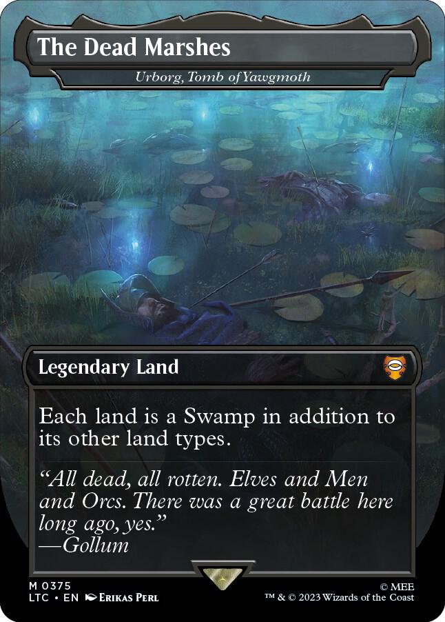 FOIL BORDERLESS The Dead Marshes - Urborg, Tomb of Yawgmoth - #375 - Mythic Lord of the Rings: Tales of Middle Earth Commander