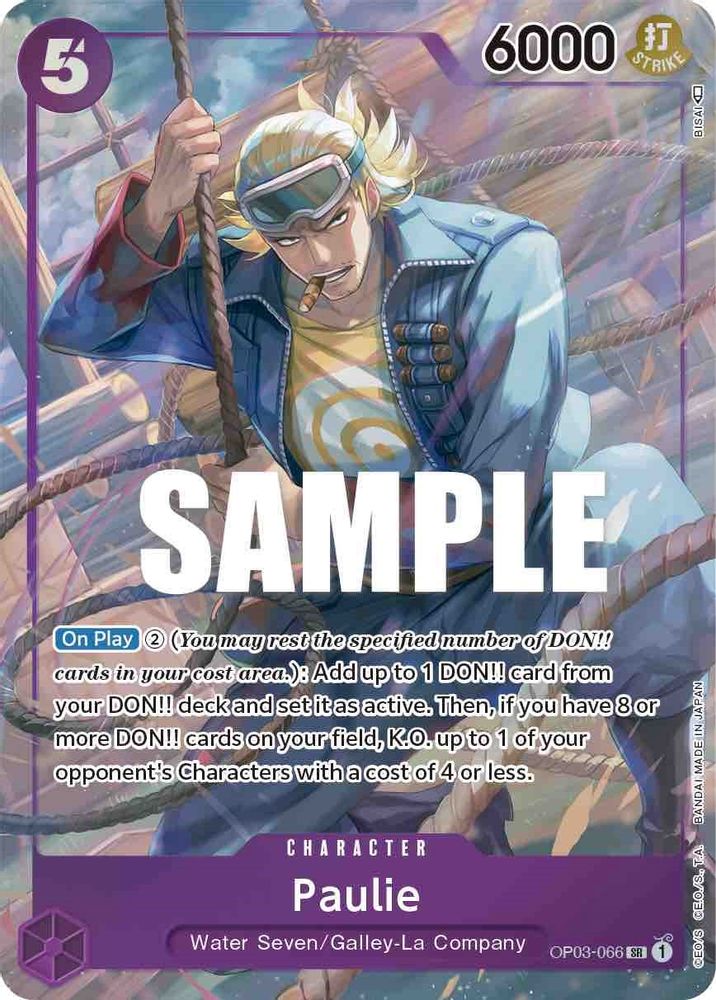 [ALTERNATE ART] Paulie (Alternate Art)  (OP03-066) SR★ - One Piece Pillars of Strength