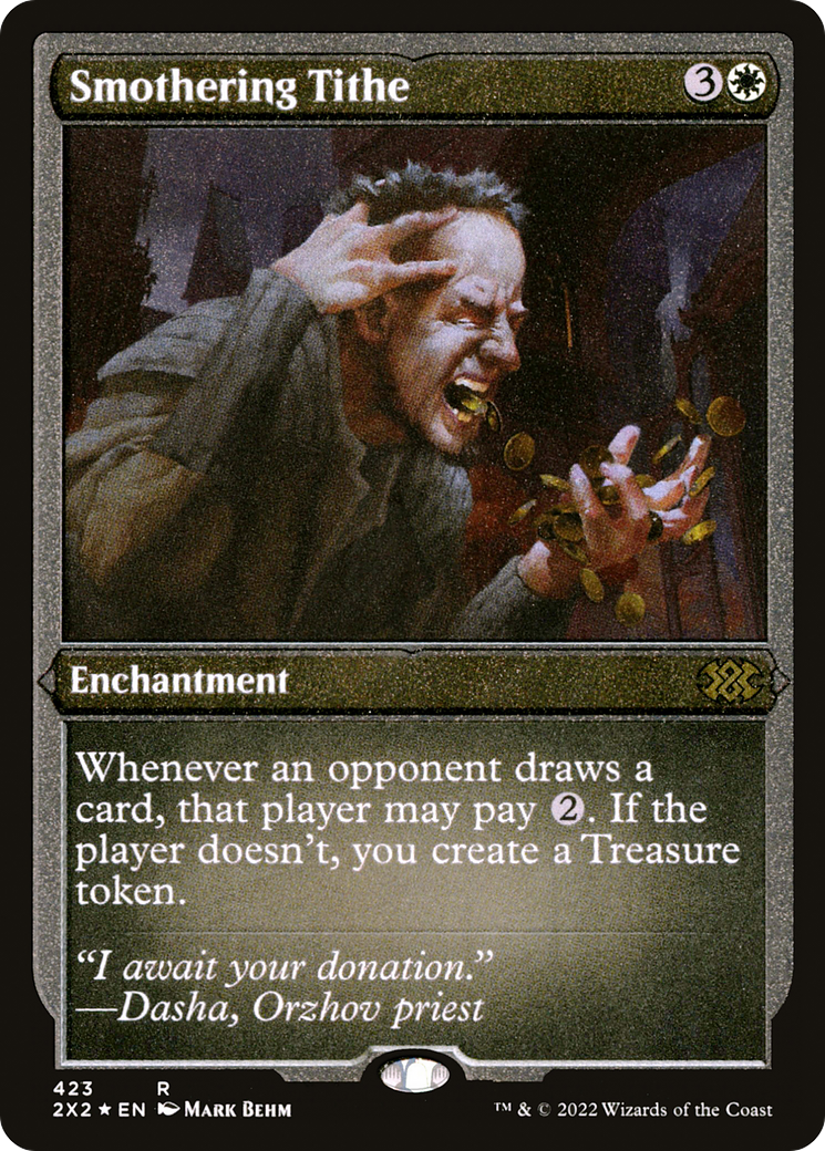 [ EF ] [FOIL] Smothering Tithe (Foil Etched) #423 - RARE 2X2 - Double Masters 2022