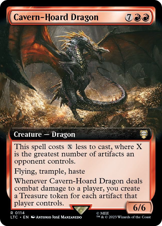EXTENDED ART Cavern-Hoard Dragon - #114 - Rare Lord of the Rings: Tales of Middle Earth Commander
