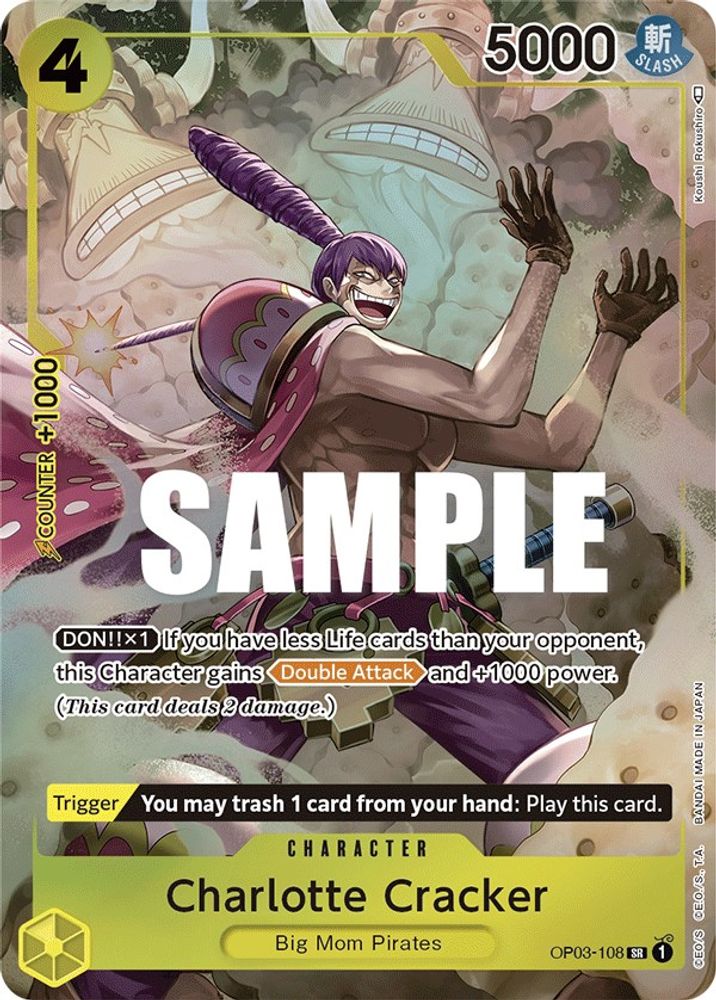 [ALTERNATE ART] Charlotte Cracker (Alternate Art)  (OP03-108) SR★ - One Piece Pillars of Strength