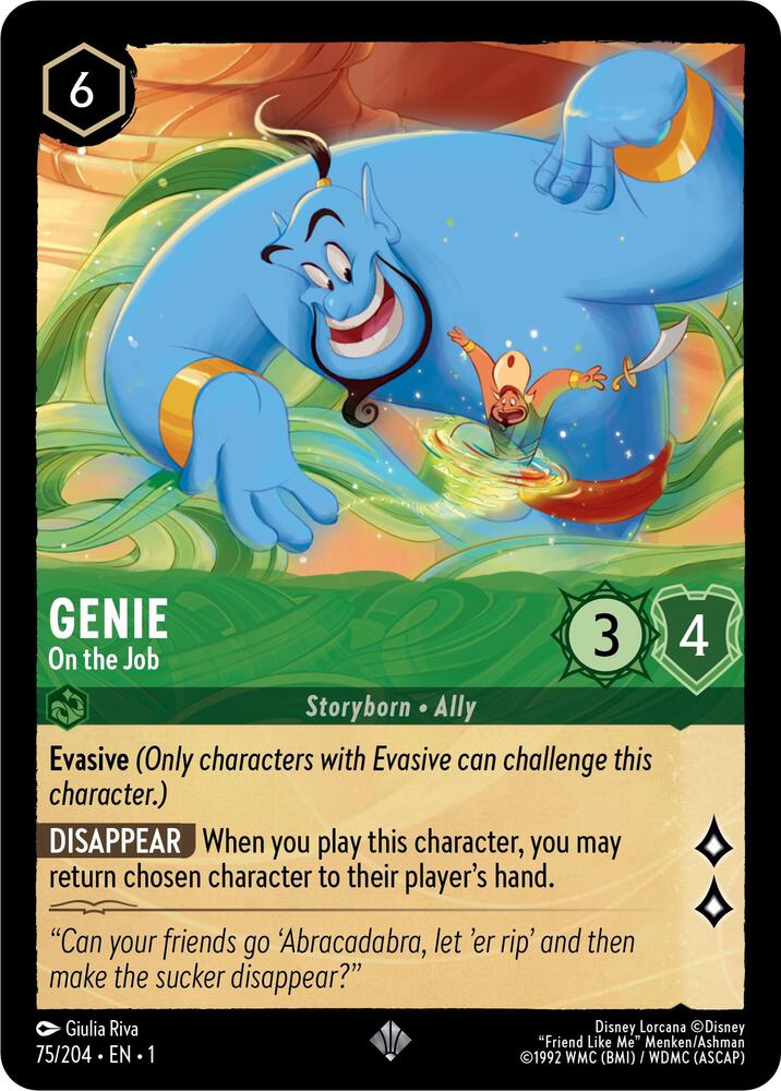 Genie - On the Job - 75/204 - Super Rare - Lorcana The First Chapter