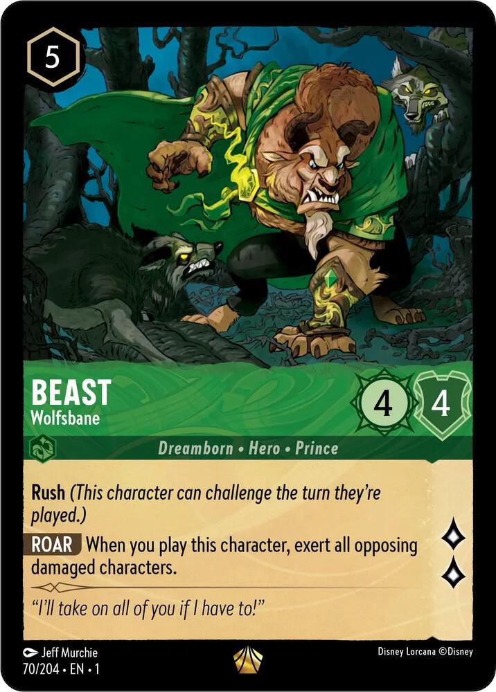 COLD FOIL Beast - Wolfsbane - 70/204 - Legendary - Lorcana The First Chapter